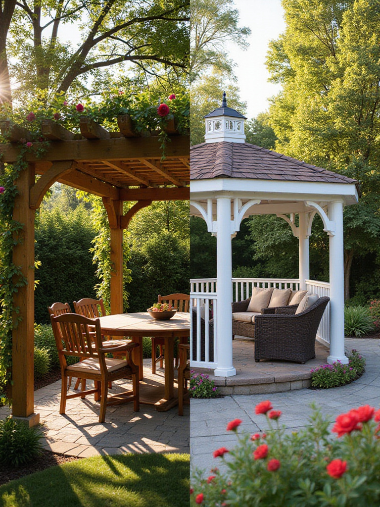 Pergola vs Gazebo comparison for patio design
