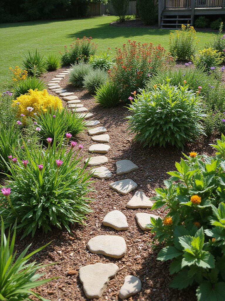 Rain garden filled with native plants, a sustainable solution for managing stormwater runoff.