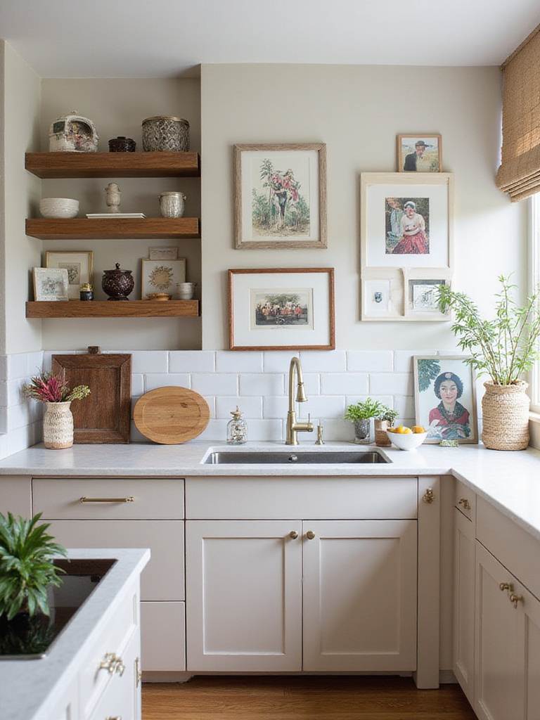 Personal style elements in kitchen interior design showing curated collections and meaningful decorative touches