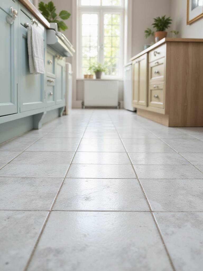 A well-lit kitchen featuring a variety of tile colors to enhance the space.