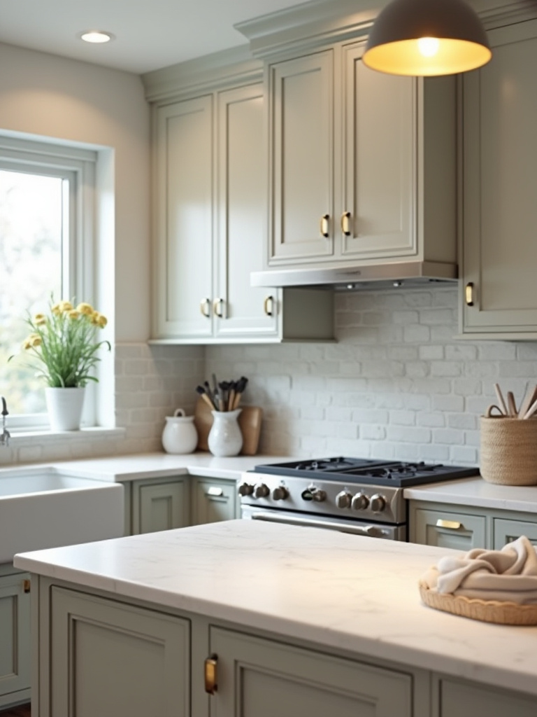A well-lit kitchen with semi-gloss cabinets and satin walls showcasing optimal paint finishes for durability.