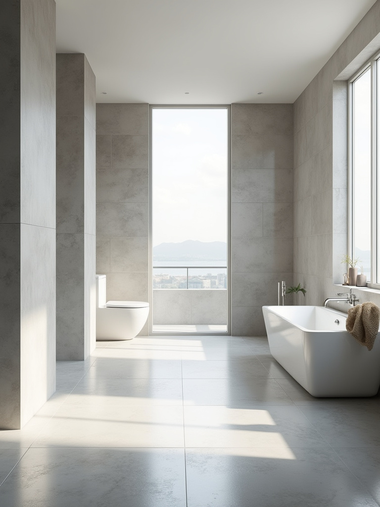 Modern empty bathroom with pristine, clean lines, representing a space audit and needs assessment for thoughtful bathroom design.