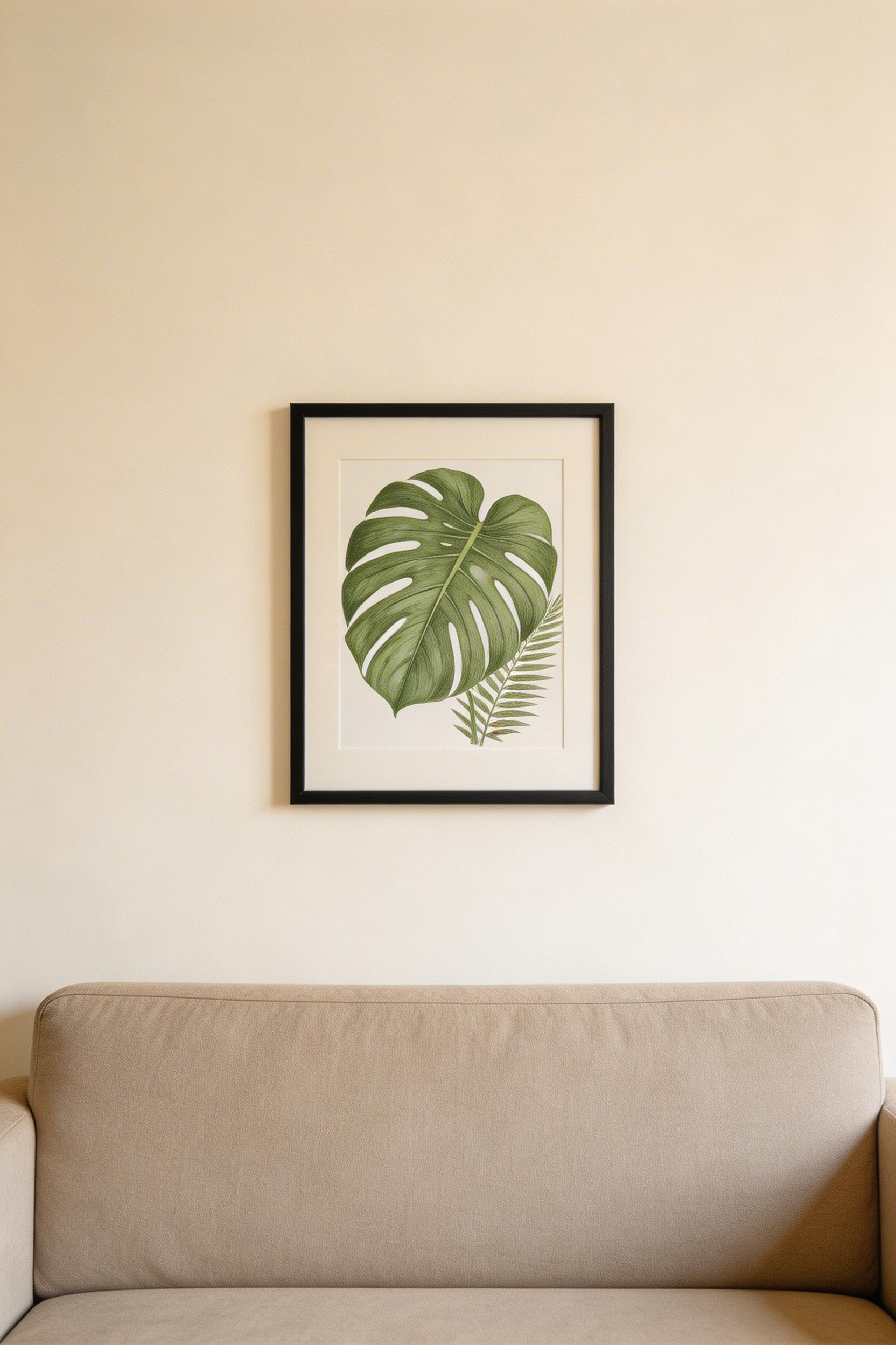A single large-format artwork above the sofa creates a clear focal point — one of the most enduring simple living room ideas for rooms that want presence without busyness.