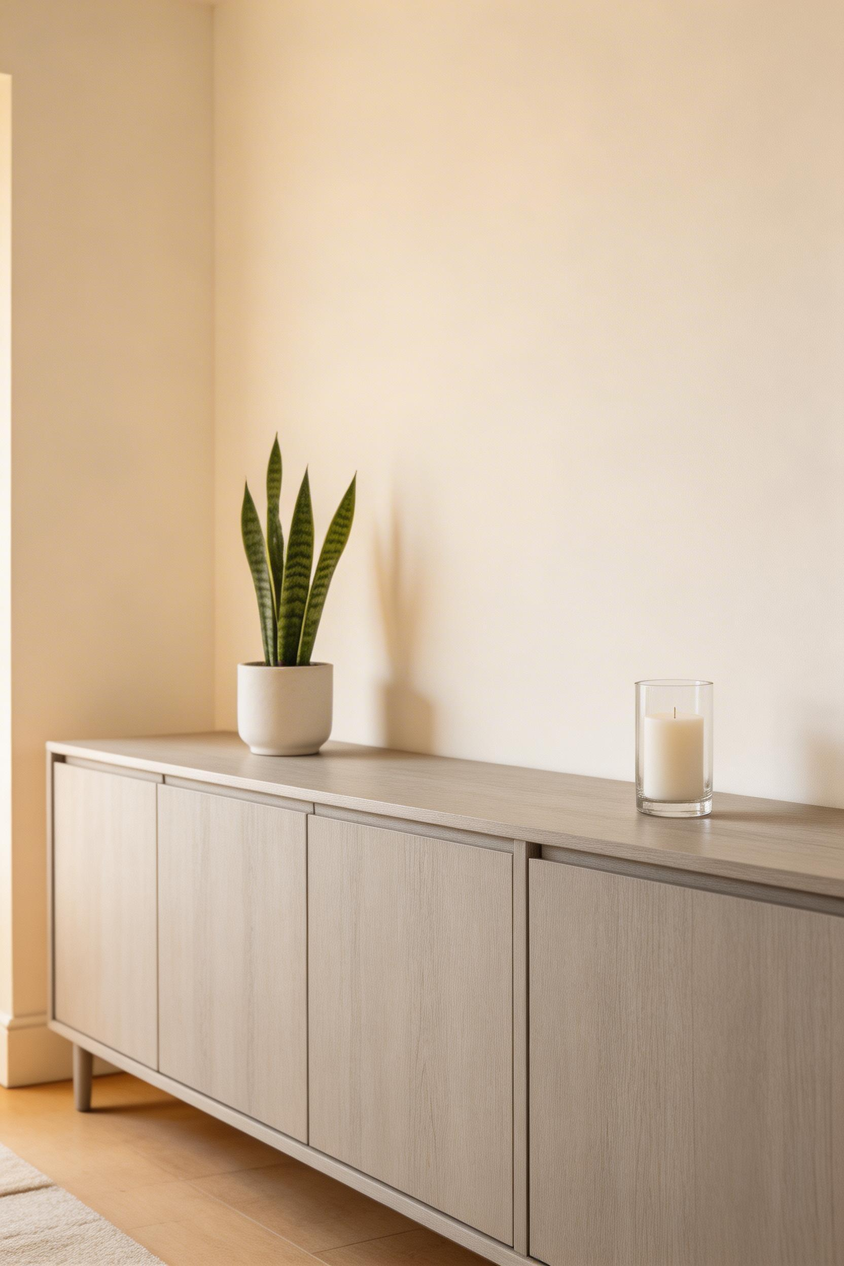 Concealed storage pieces — closed sideboards and storage ottomans — are essential simple living room ideas for keeping surfaces clear without constant effort.