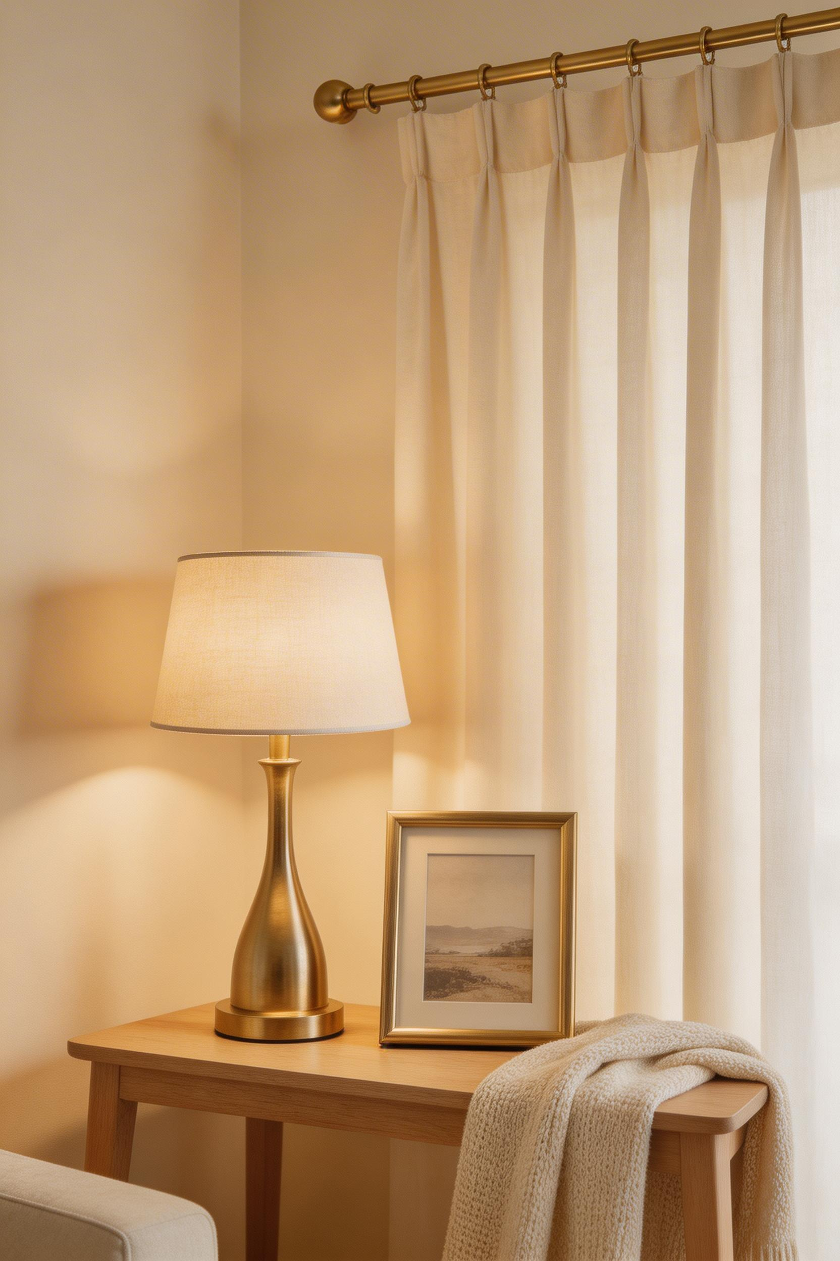 Maintaining one consistent metal finish throughout — curtain rods, lamp bases, picture frames, and hardware — is one of the most detail-oriented simple living room ideas, with an outsized effect on overall cohesion.