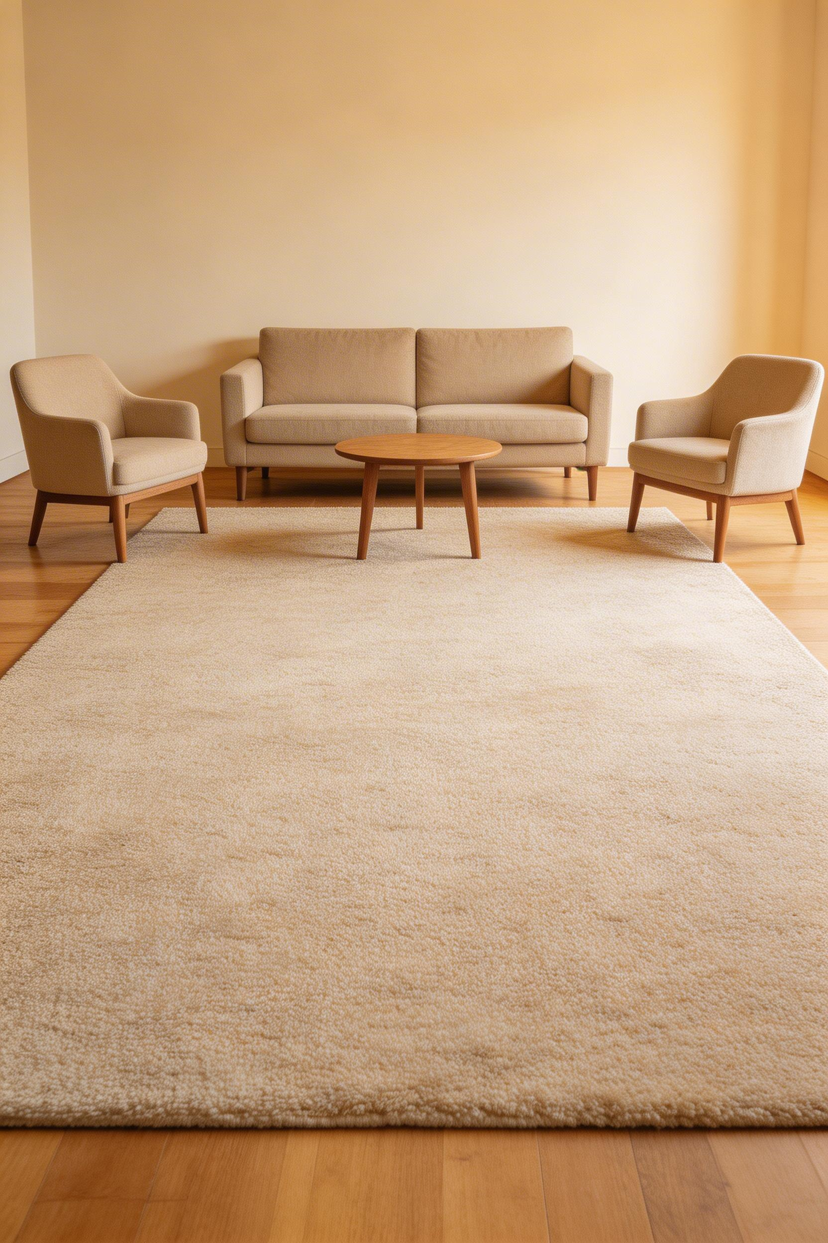 Correctly sizing a rug so all front furniture legs rest on it is one of the most practical simple living room ideas — it grounds the seating zone without the complexity of layering.