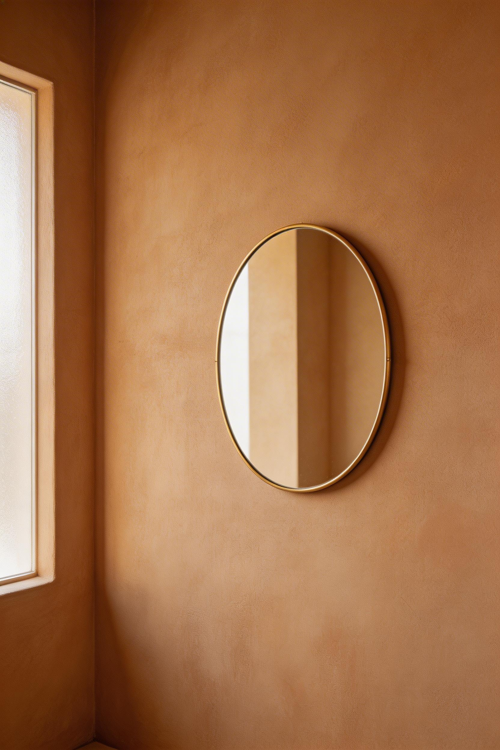 Wabi-sabi plaster walls in a warm clay tone bring textured depth to bathroom design inspiration that leans on Japanese principles of beauty through imperfection.
