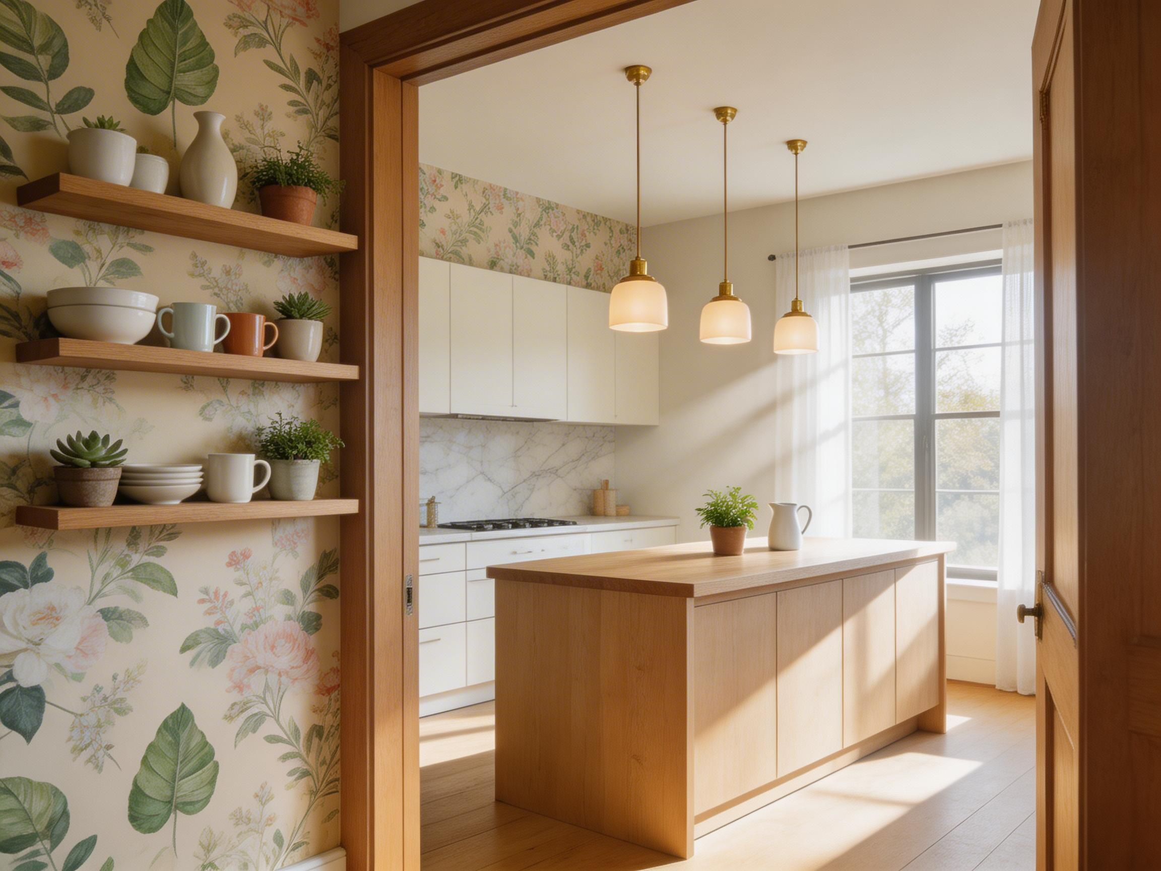 Kitchen wallpaper inspiration across 15 styles — from botanical prints to moody darks, geometric boldness to soft watercolour florals. This editorial kitchen overview shows the full range of what's possible on kitchen walls.
