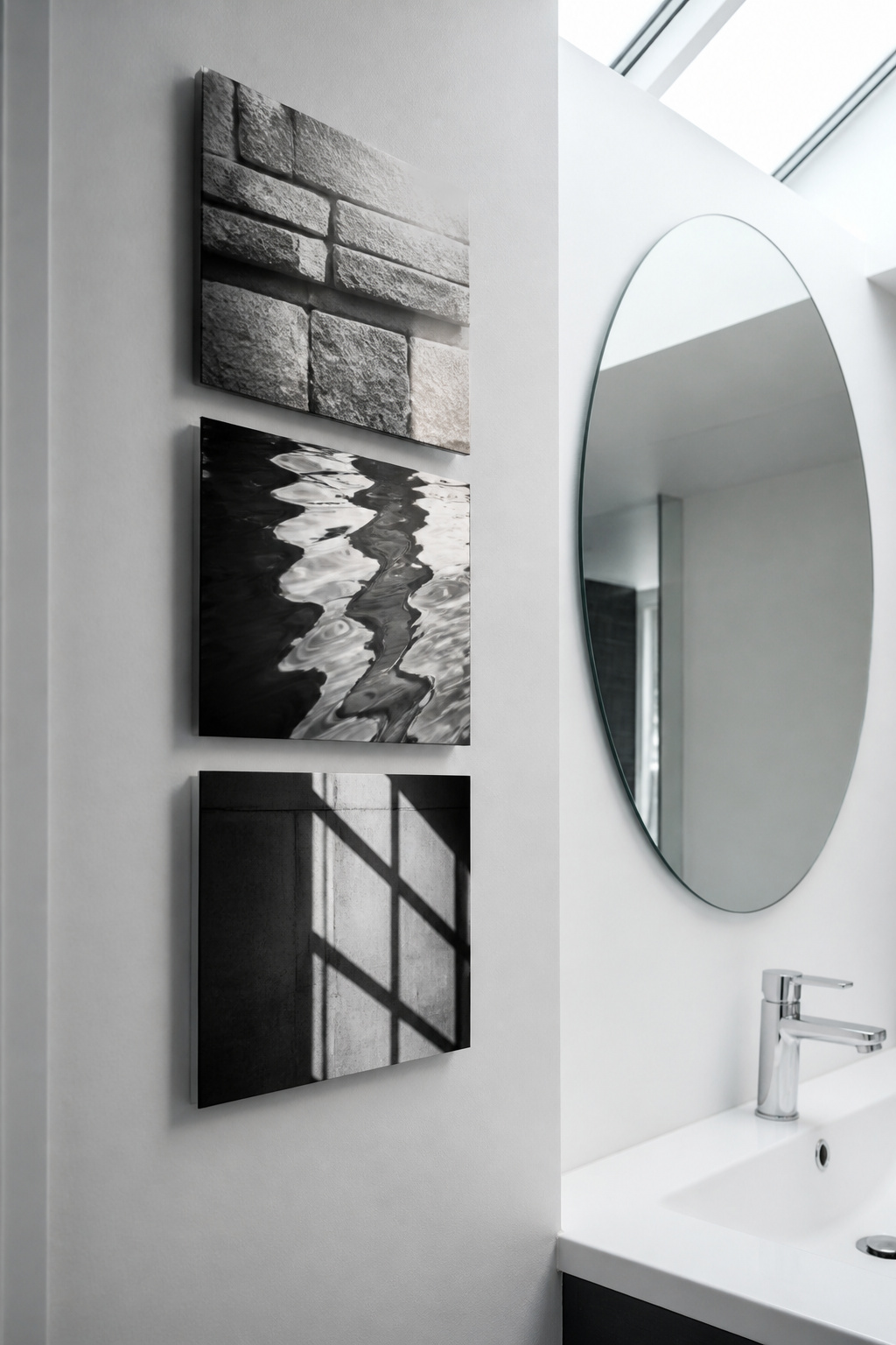 Metal prints with no frame float off the wall and sidestep humidity concerns entirely — the image is bonded to aluminum.