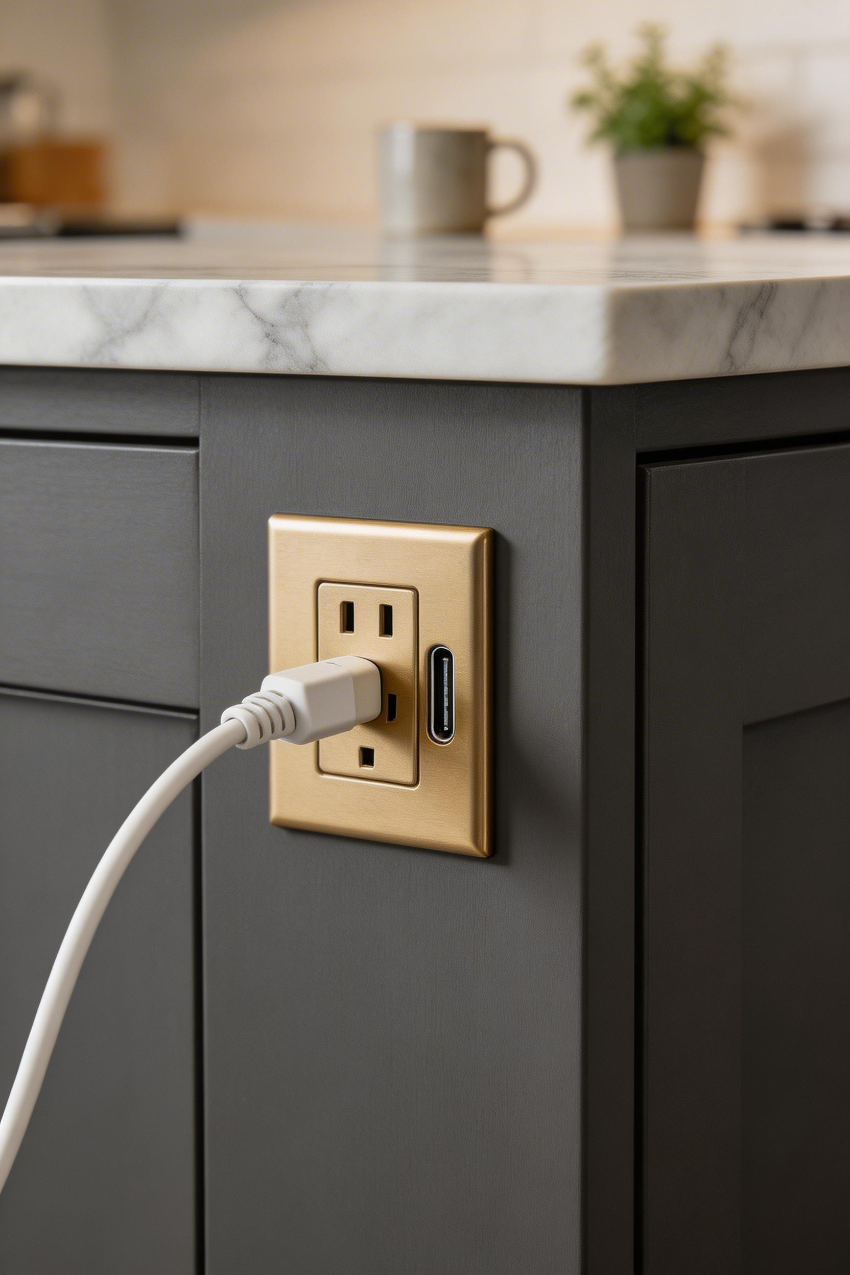 Built-in island outlets bring power to where you actually work — eliminating extension cords and making countertop appliances genuinely convenient.