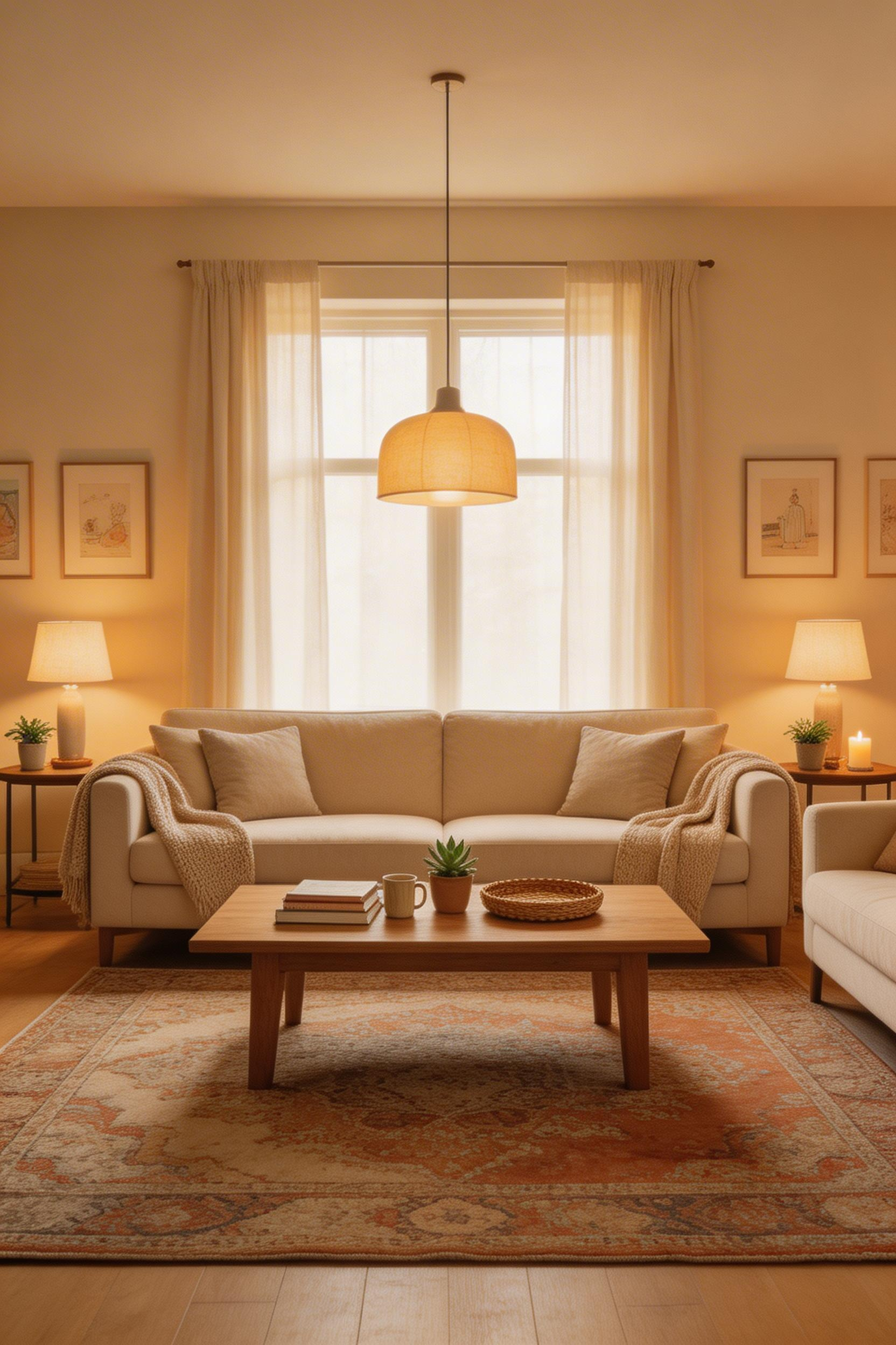 Two sofas facing each other fill a large living room with conversation and warmth — the most effective antidote to the empty-center problem in bigger spaces.