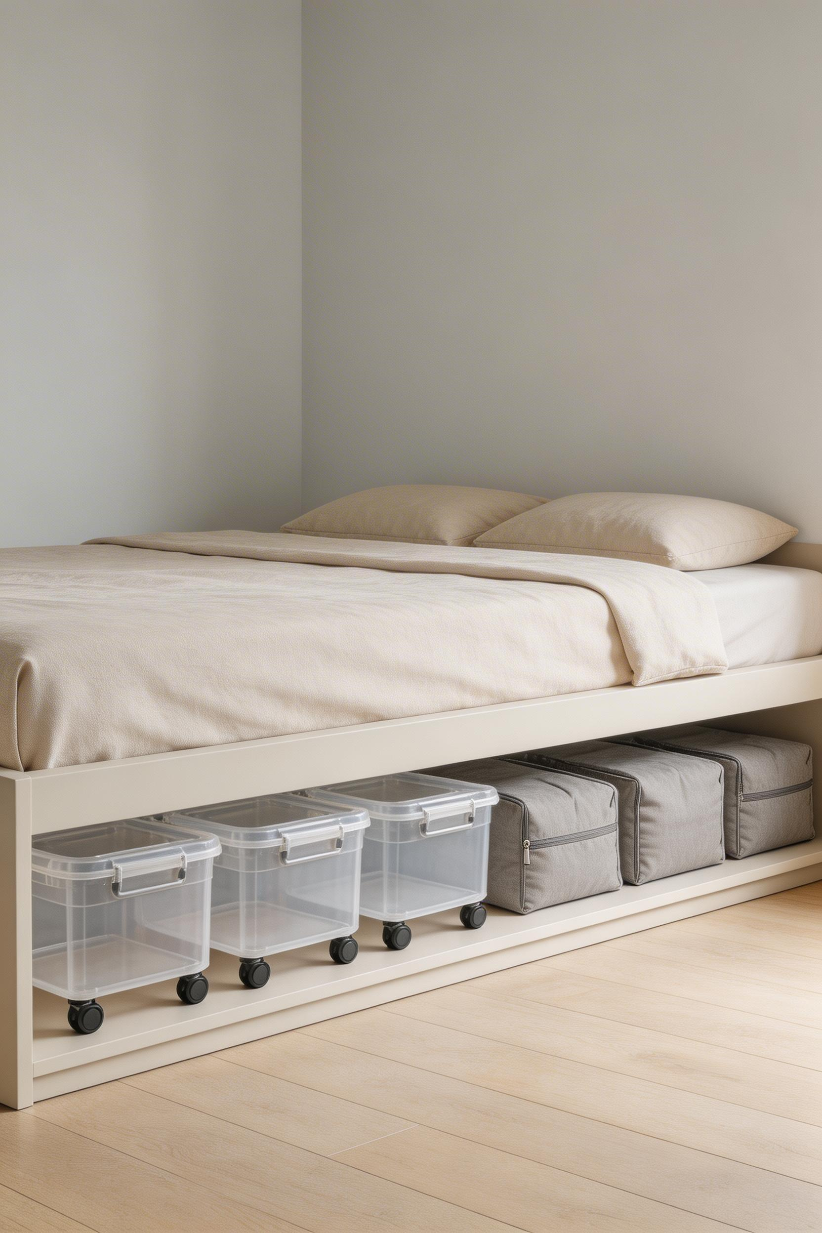 The space under a queen bed is 33 square feet of storage — the most underused zone in most small bedroom layouts, and the easiest to activate with the right bins and bed height.