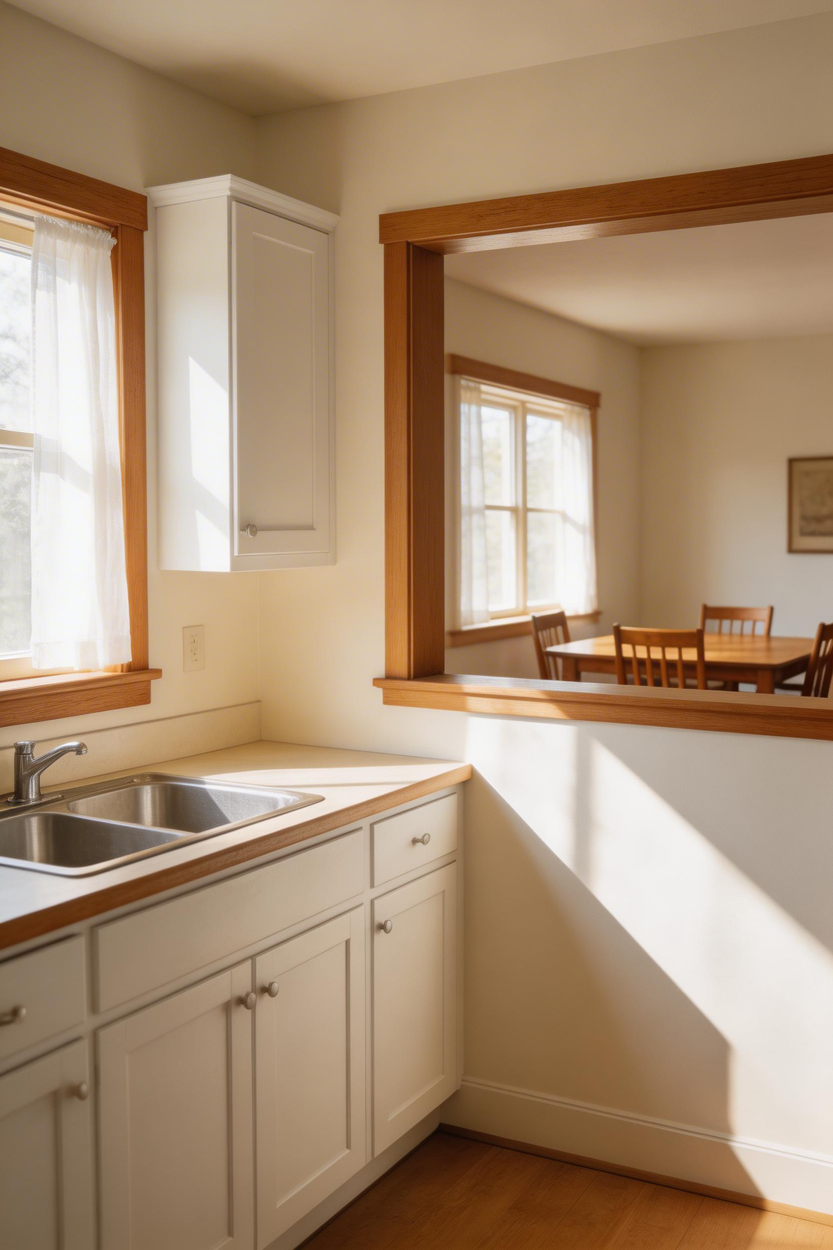 Even a small pass-through opening can be the most impactful structural change in a small kitchen remodeling project — it borrows light and creates flow between rooms.