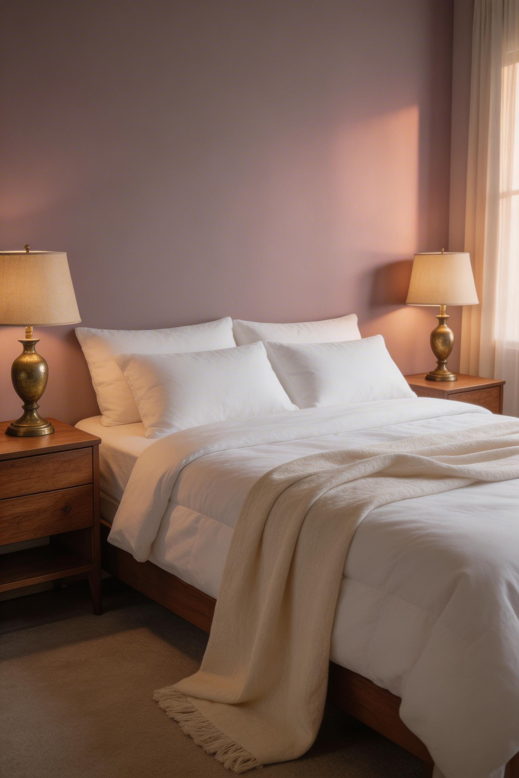 Smoky mauve shifts between warm pink and soft gray depending on the light — visually dynamic while remaining completely restful.