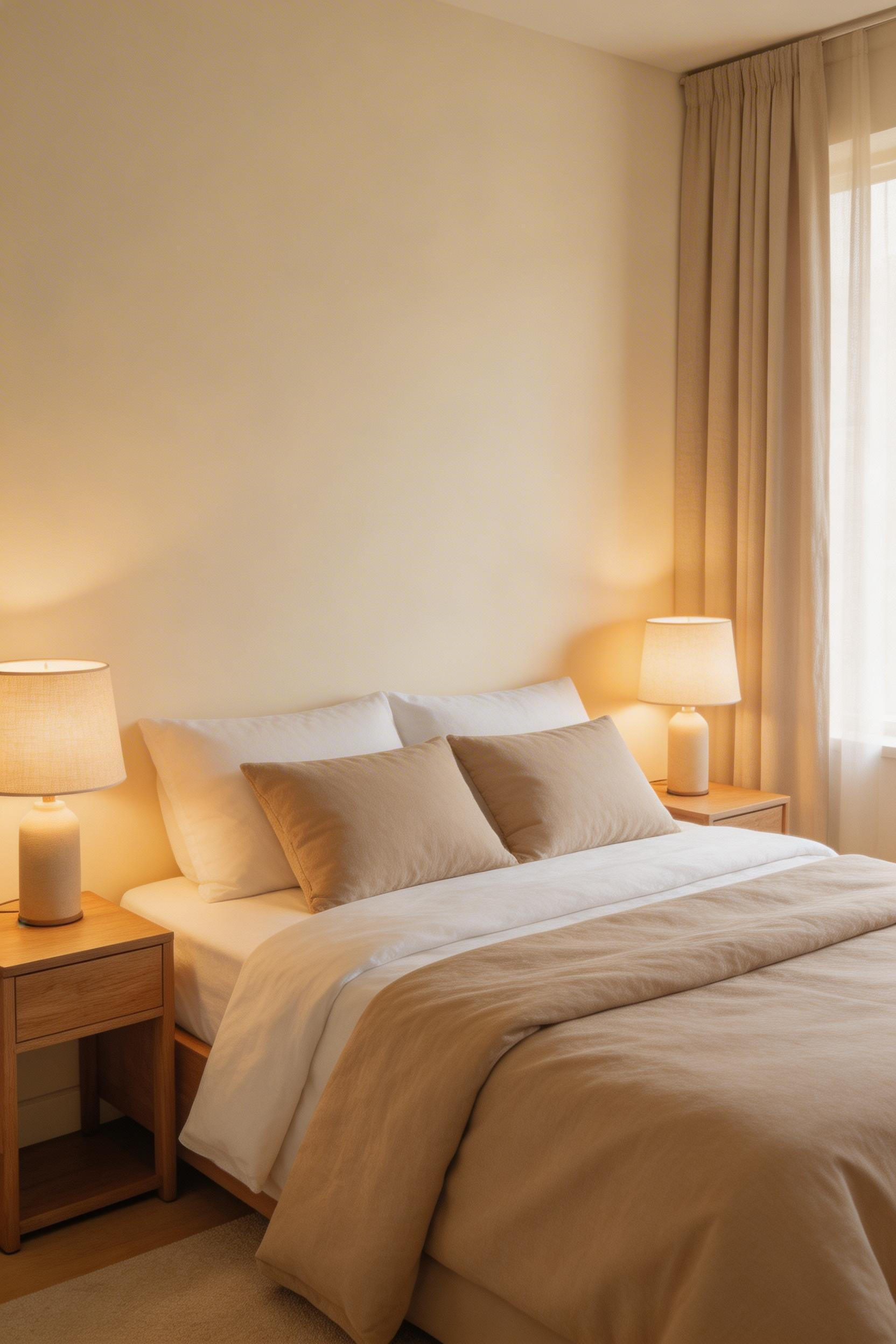 Warm white with a cream or yellow undertone reflects sleep-friendly warmer wavelengths — a bedroom wall color that is restful rather than clinical.