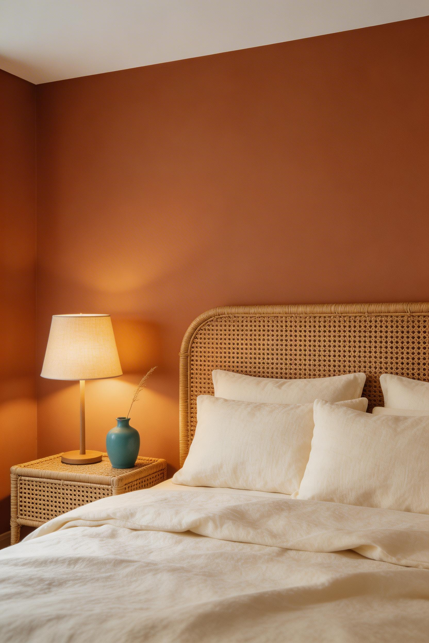 Low-saturation terracotta mimics the hues of clay and earth, triggering a grounding response that makes it far more sleep-friendly than its warm tone suggests.