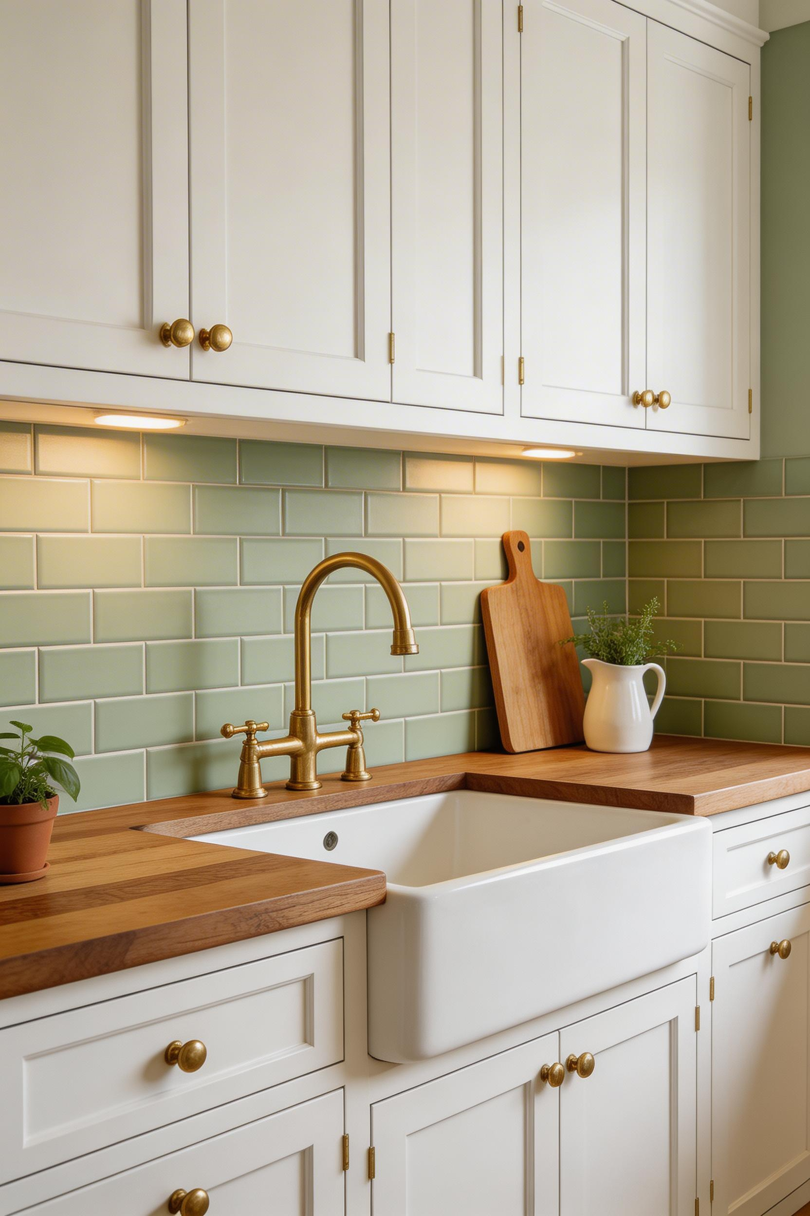 Sage green matte subway tile is the farmhouse kitchen backsplash look defining the current era — earthy, warm, and designed to still feel right a decade from now.