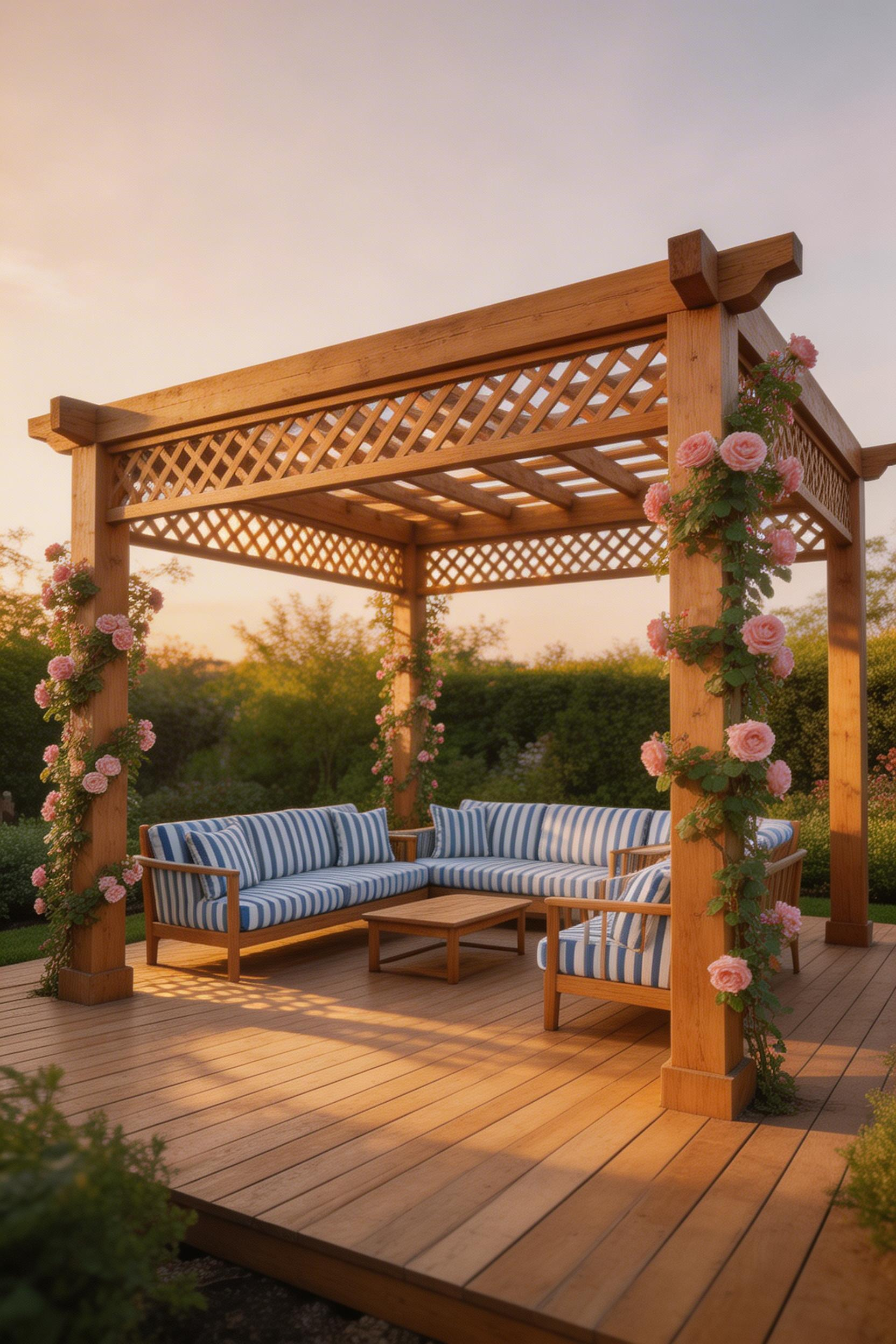 A pergola or shade sail is the architectural layer that turns a flat deck into a defined outdoor room — overhead structure is the most underused element in decking decor.