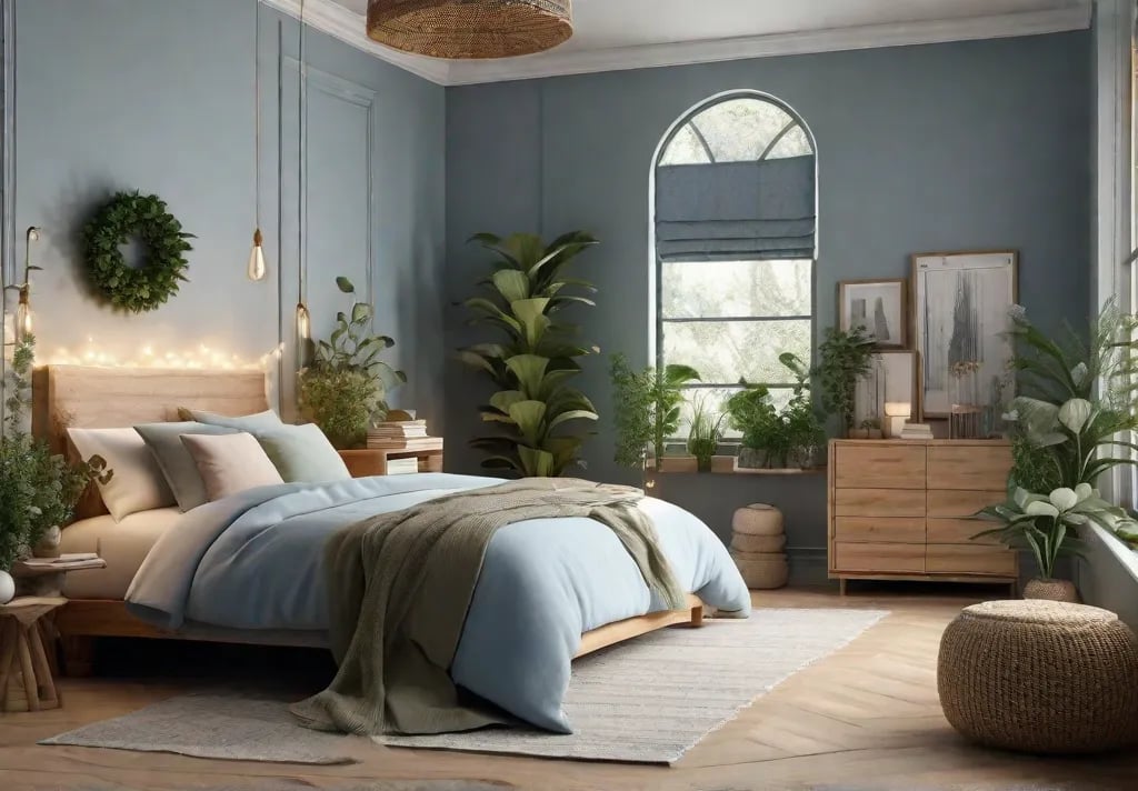 A cozy bedroom with a canopy bed