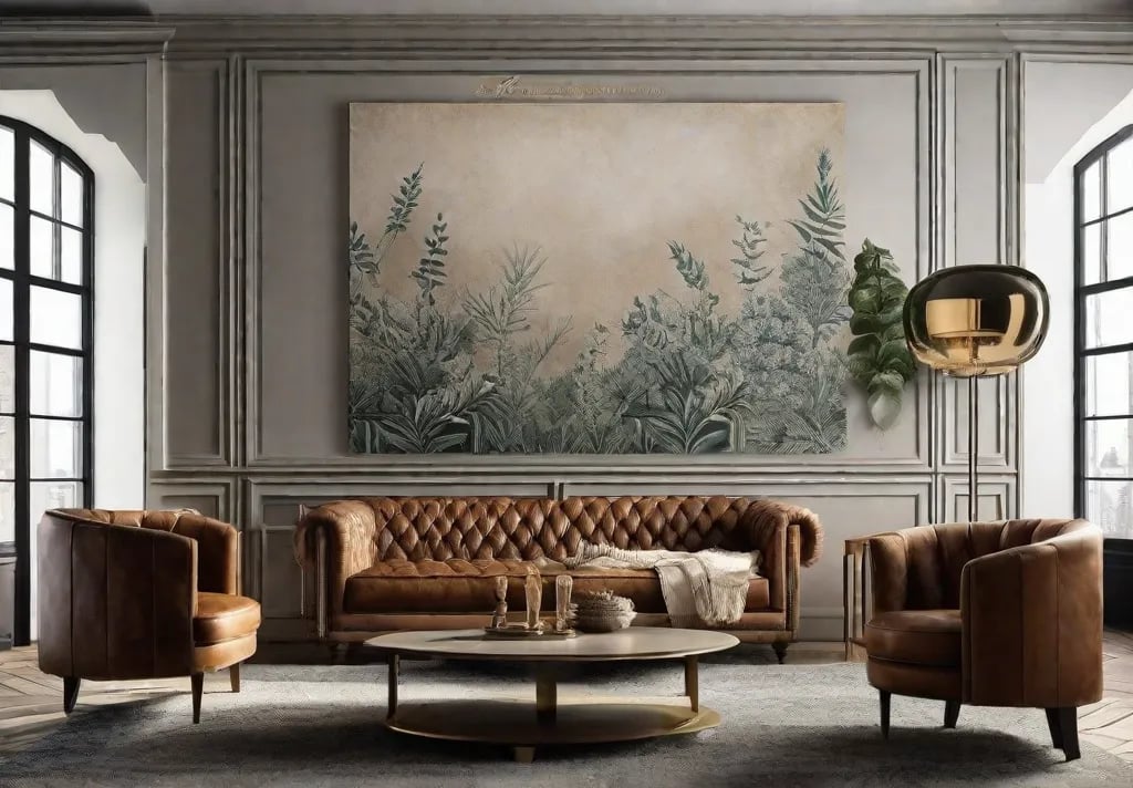 A cozy living room scene highlighting an intricate