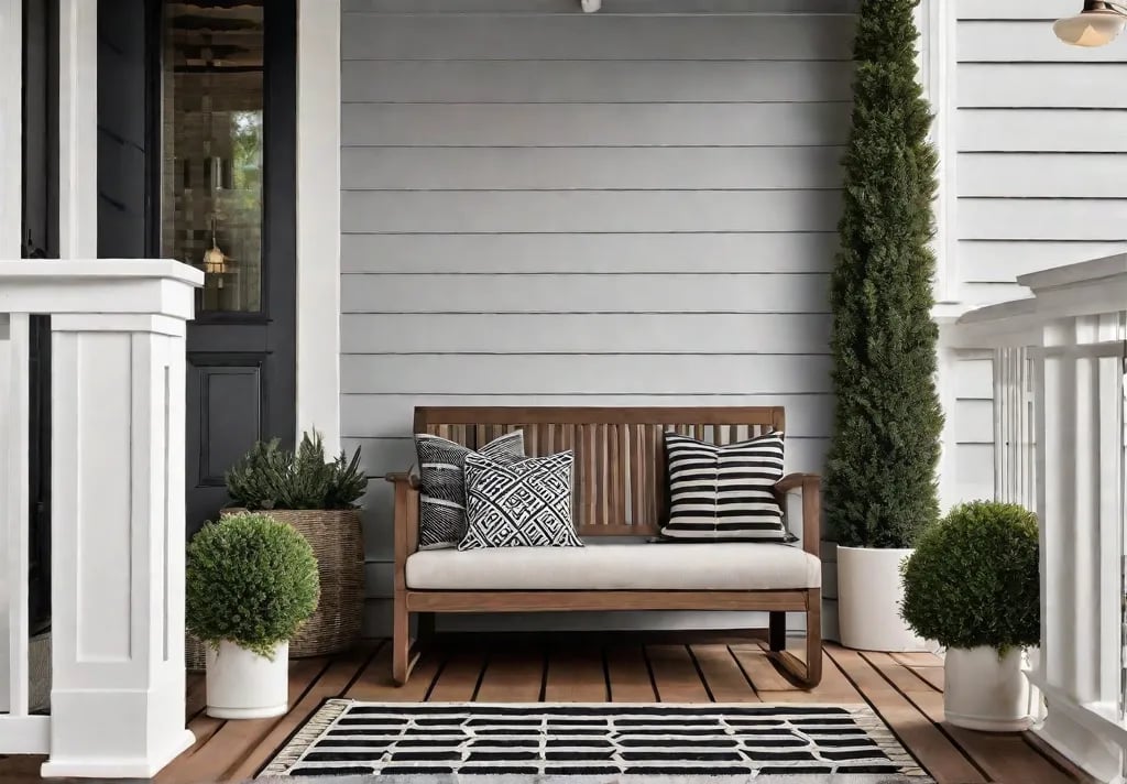 A minimalist front porch with sleek