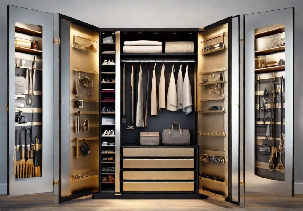 A snapshot of magnetic panels fixed to the inside of a wardrobe