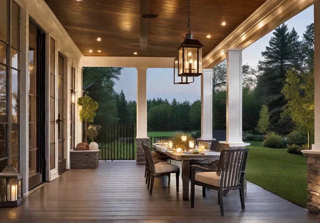 Before and after photo illustration of a front porch