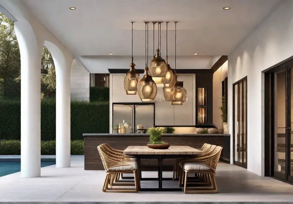 Elegant hanging pendant lights with vintage design elements