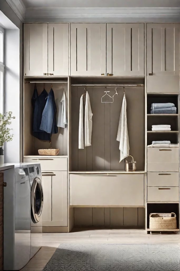 A folddown table mounted on a laundry room wall unfolded to show_resized