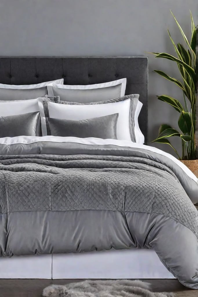 A serene bedroom with luxurious highquality bedding that promotes a restful and