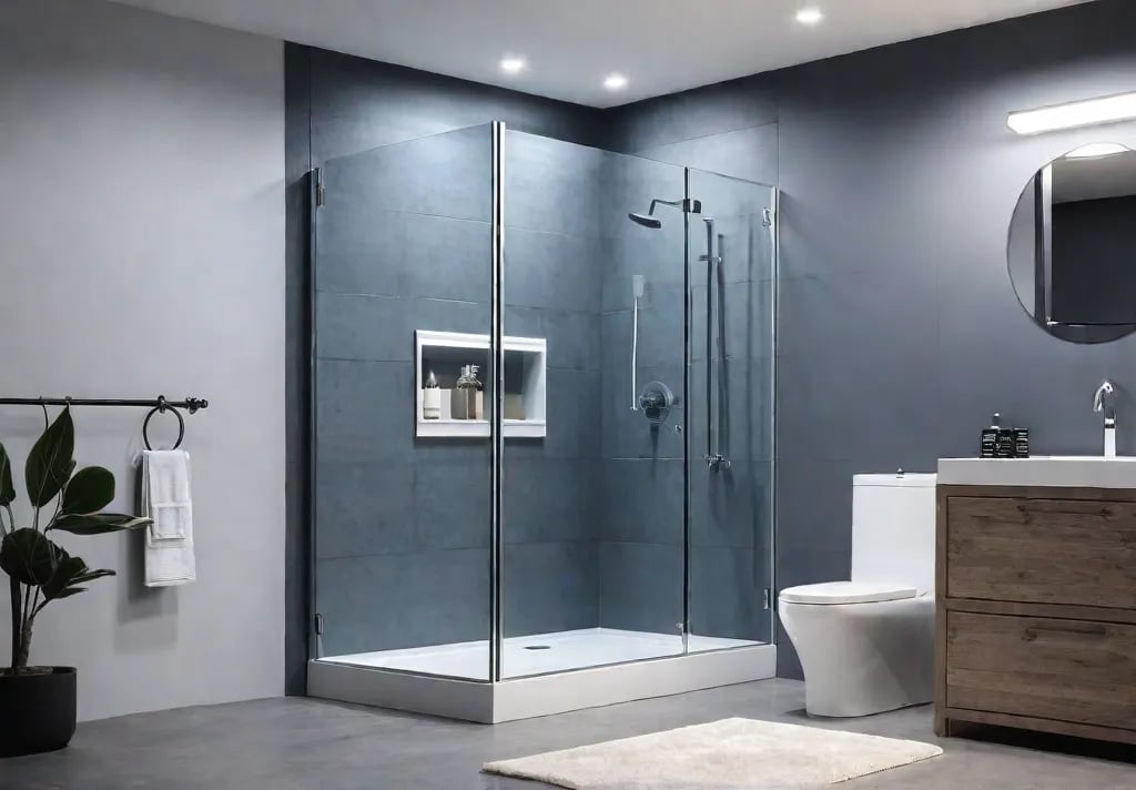 Architectural blueprint of a bathroom with detailed layout and dimensionsfeat