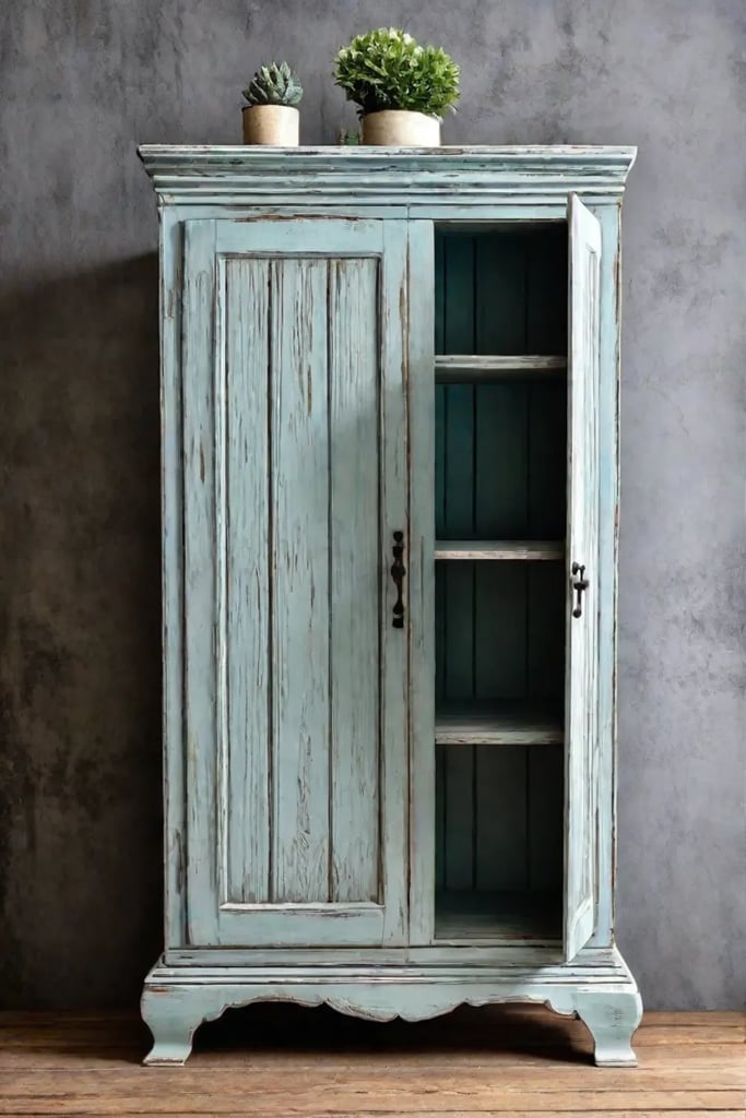 DIY farmhousestyle kitchen cabinet makeover with distressed paint