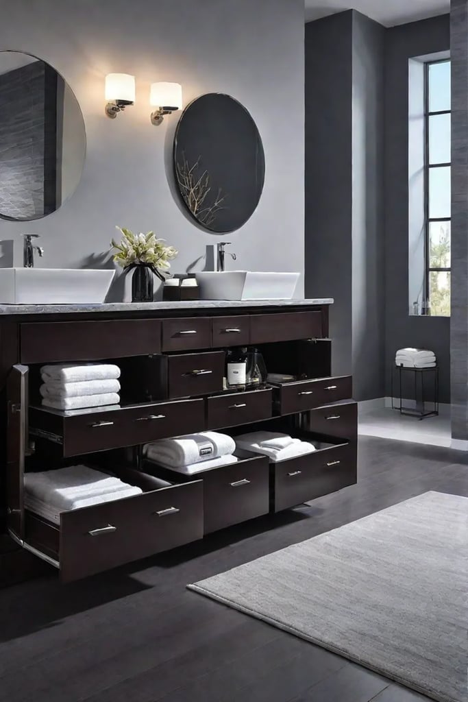 Painted bathroom vanity cabinet