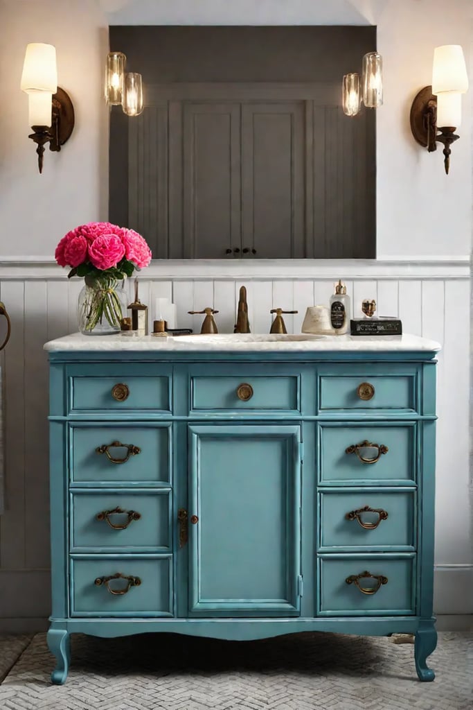 Repurposed bathroom furniture