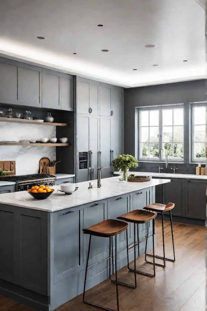 A Ushaped kitchen with a peninsula offering seating and workspace