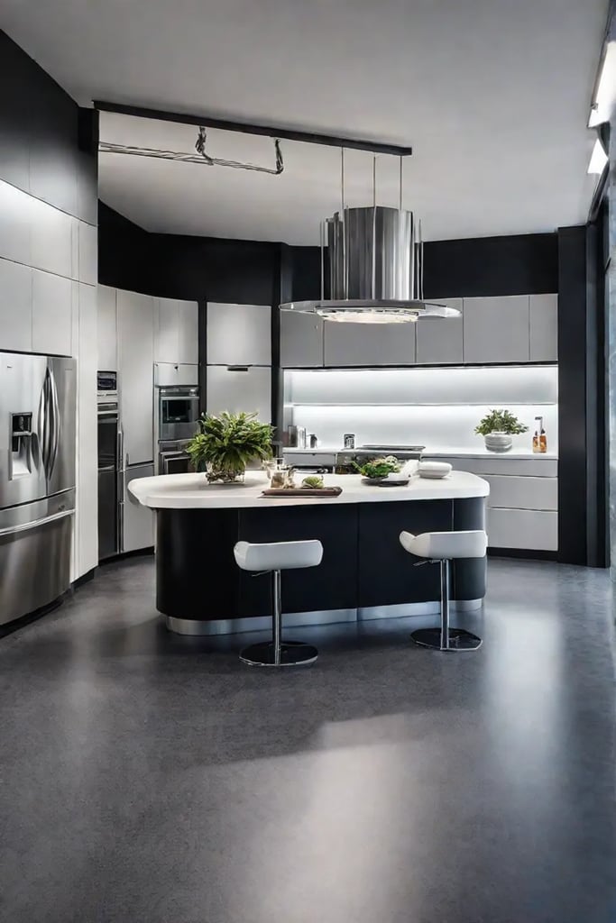 A kitchen with rubber flooring highlighting its practical and ecofriendly qualities for