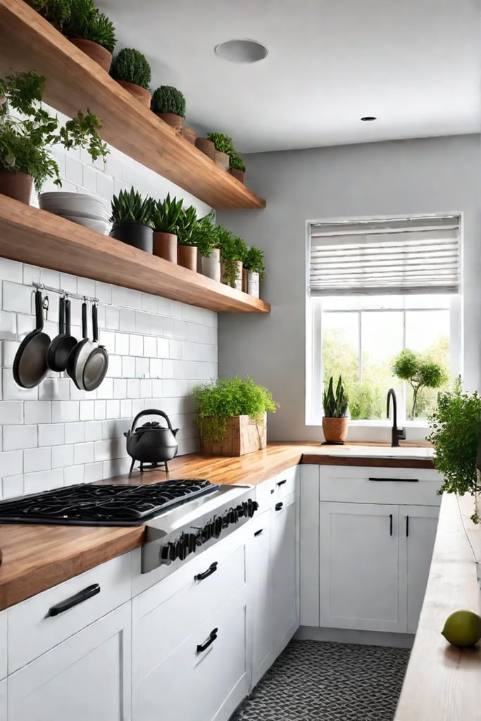 A narrow galley kitchen with efficient storage and workspace