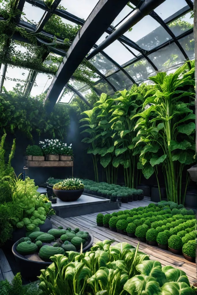 A thriving vegetable garden utilizing companion planting techniques