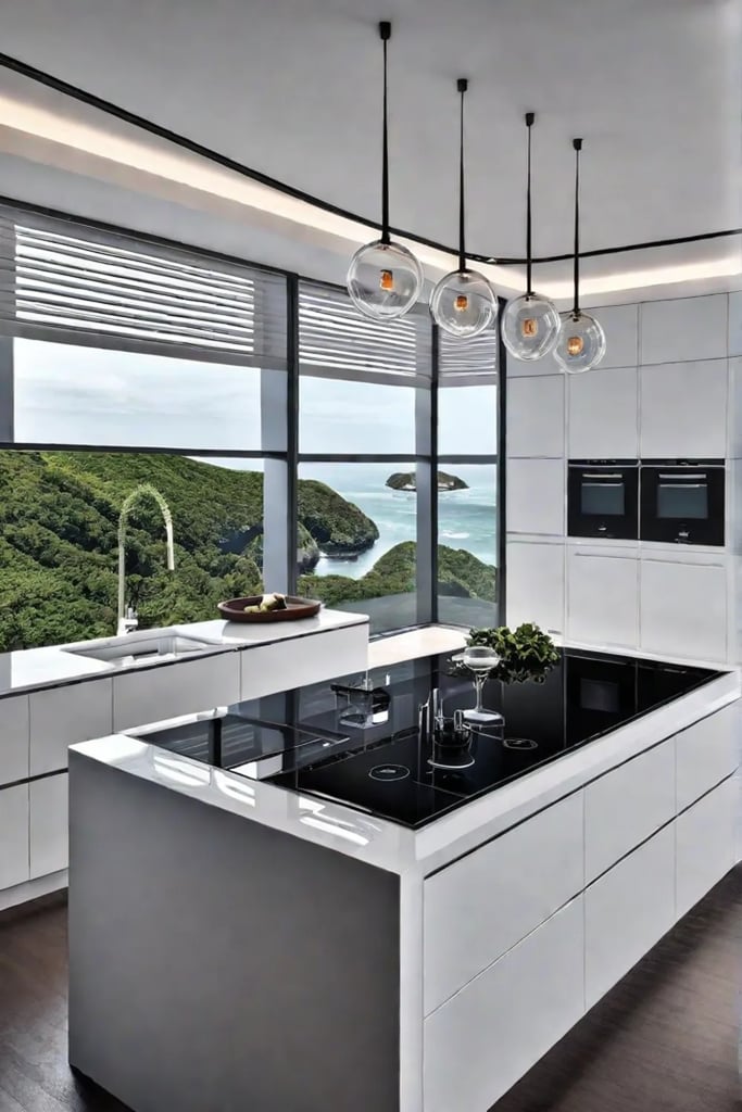 Aerial view of a connected smart kitchen