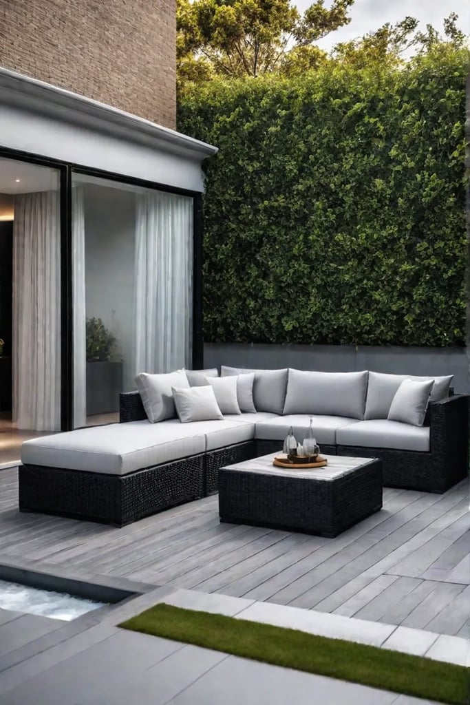 Backyard patio with a mix of seating options