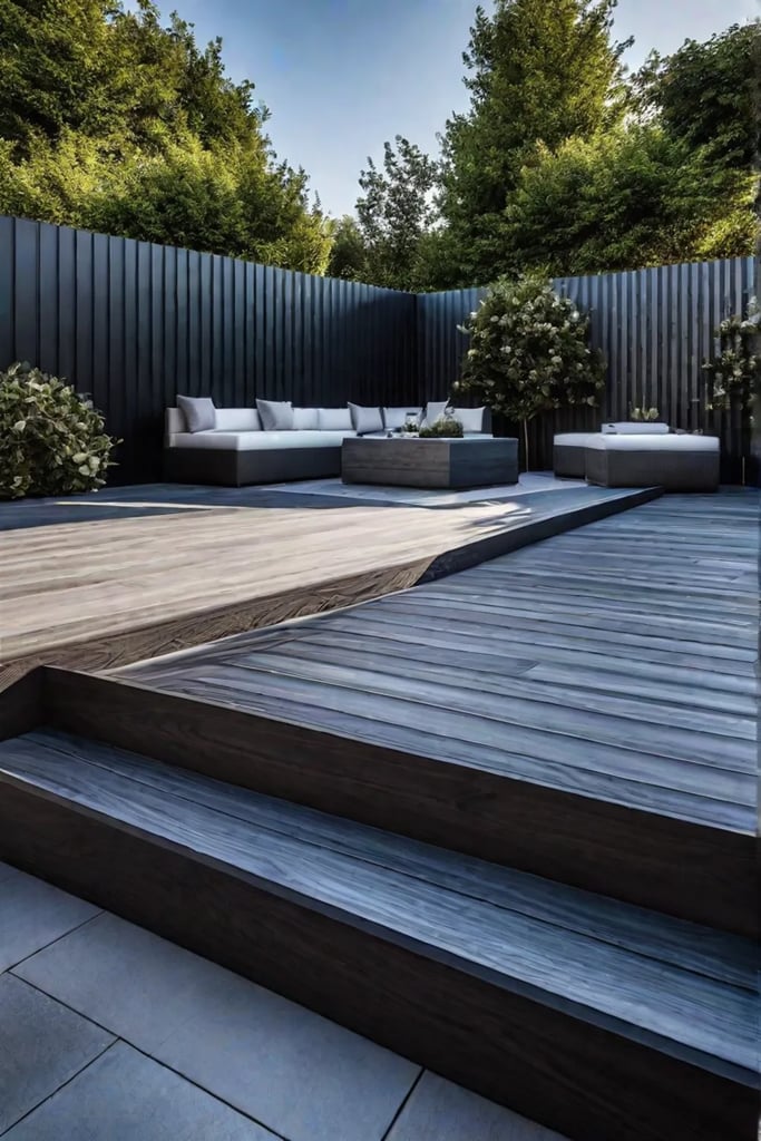 Backyard patio with combination of materials