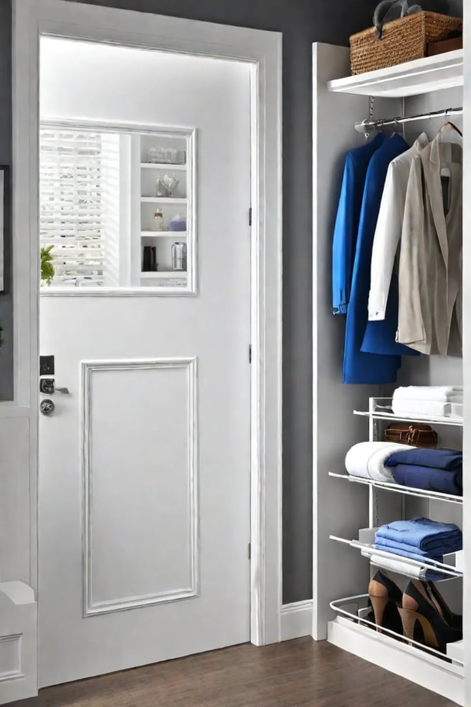 Bathroom door with optimized storage