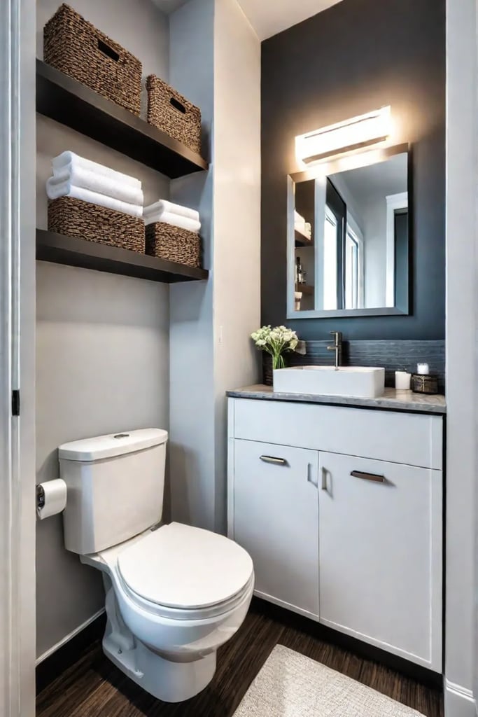 Bathroom with clever storage organization