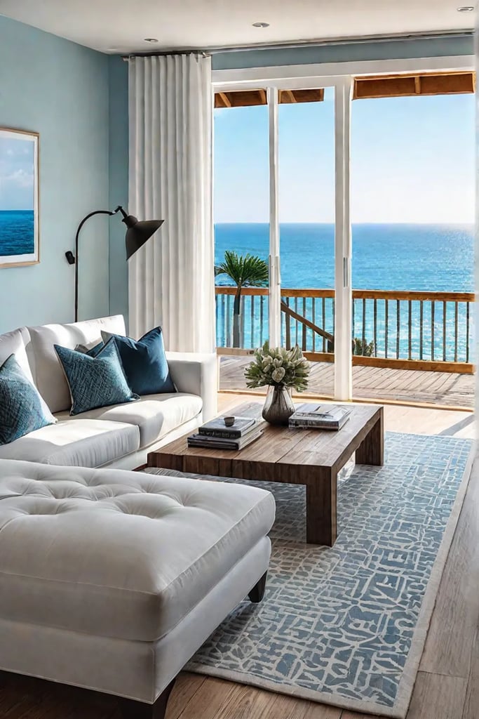 Beachthemed and coastal living room