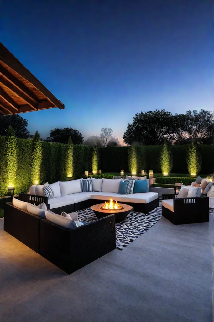 Budgetfriendly patio makeover with painted concrete pavers and DIY planters