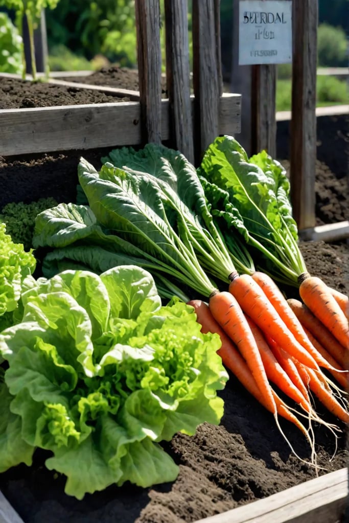 Carrot and lettuce companion planting for neutral compatibility