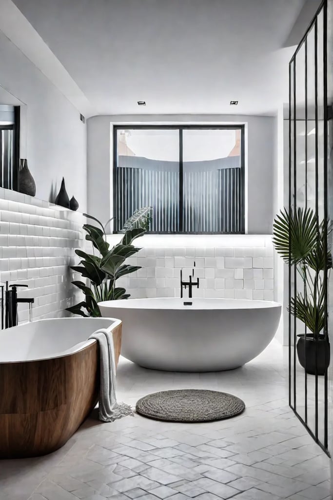 Chromotherapy bathroom with colorchanging LED lights