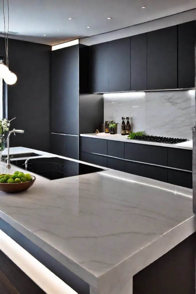 Closeup of energyefficient LED bulb in a kitchen