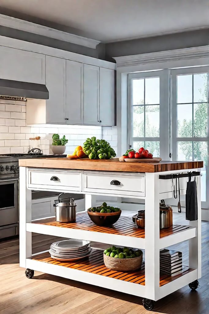 Compact and versatile island design for small kitchens