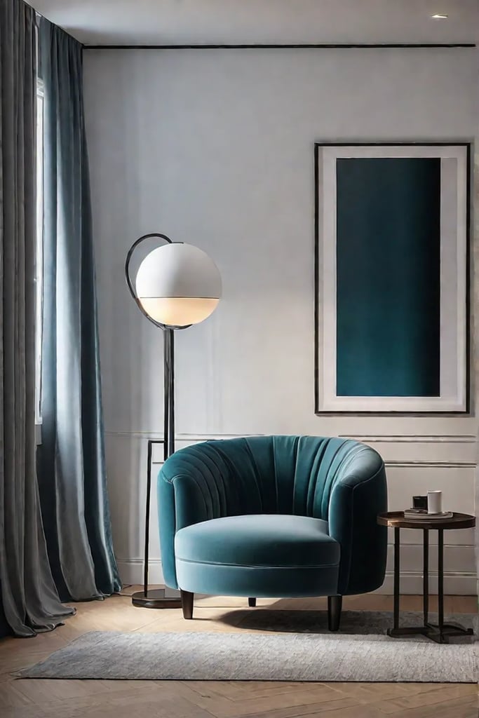 Cozy reading nook in a small living room with spacesaving design